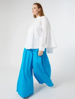 Pantaloni ampi in popeline