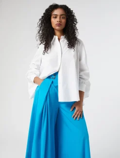 Pantaloni ampi in popeline