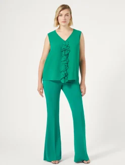 Pantaloni flare in cady