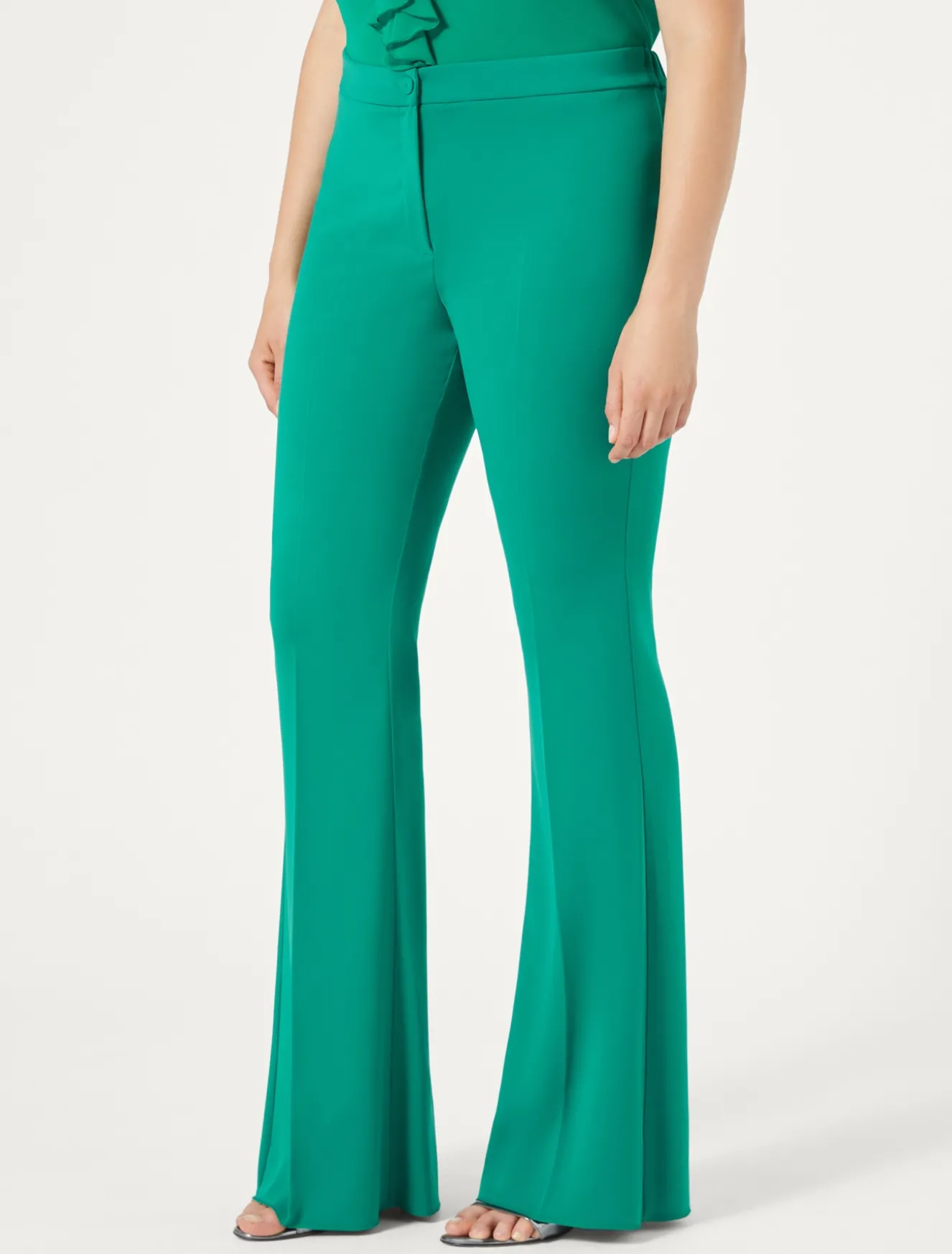 Pantaloni flare in cady