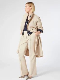 Pantaloni flare in cotone stretch