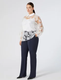 Pantaloni flare in tela di lana