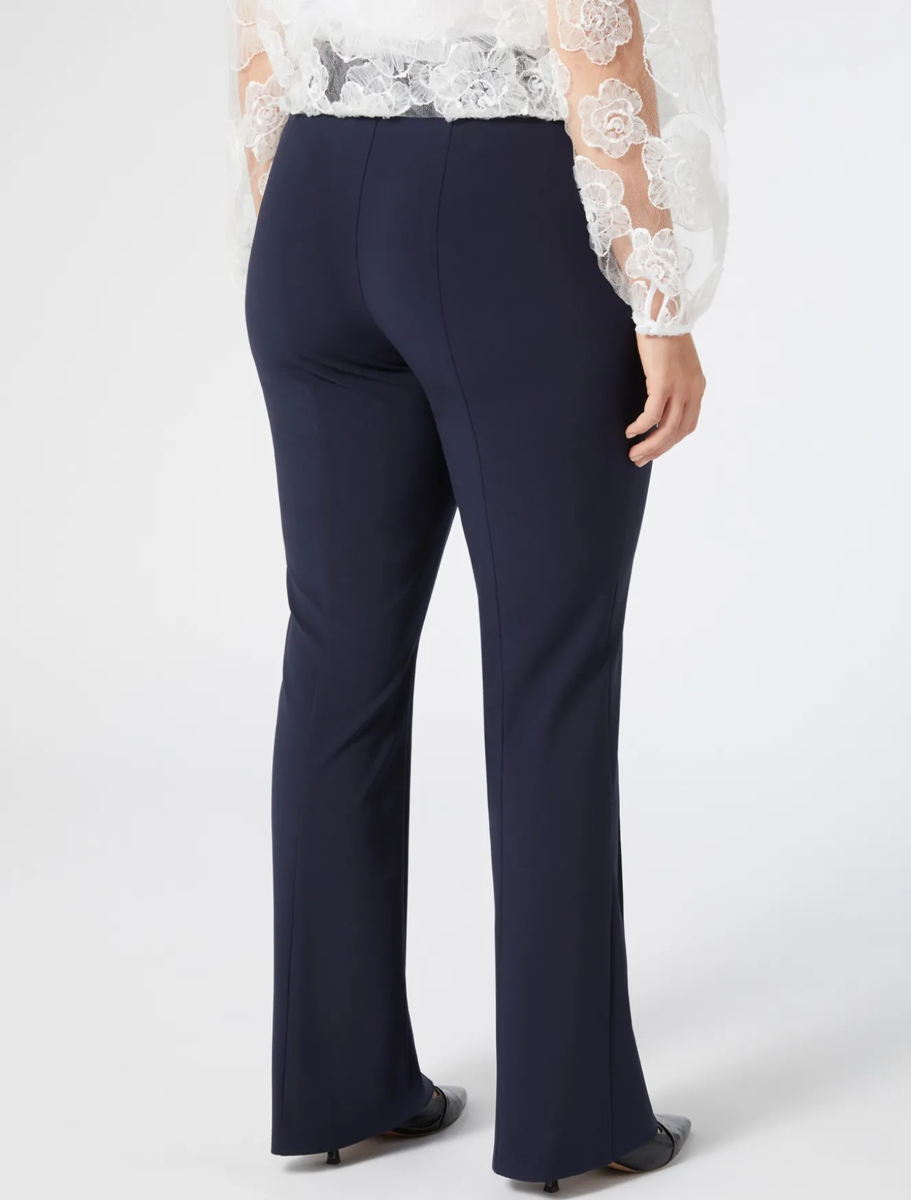 Pantaloni flare in tela di lana