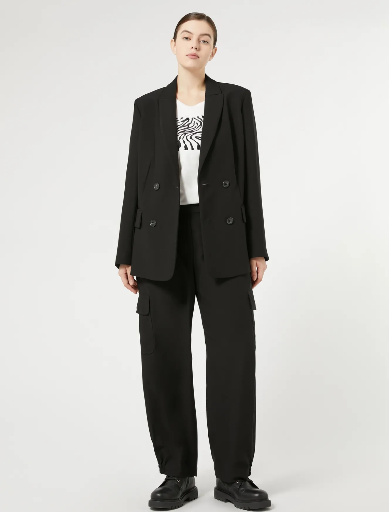 Pantaloni in crêpe di envers satin