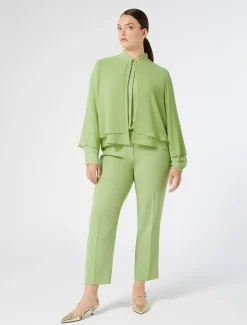 Pantaloni in crêpe envers satin