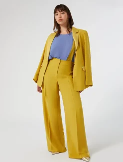 Pantaloni in crêpe envers satin