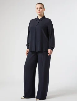 Pantaloni in crêpe envers satin