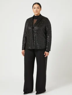 Pantaloni in crêpe envers satin