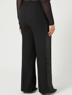 Pantaloni in crêpe envers satin