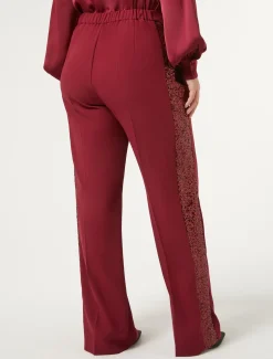 Pantaloni in crêpe envers satin