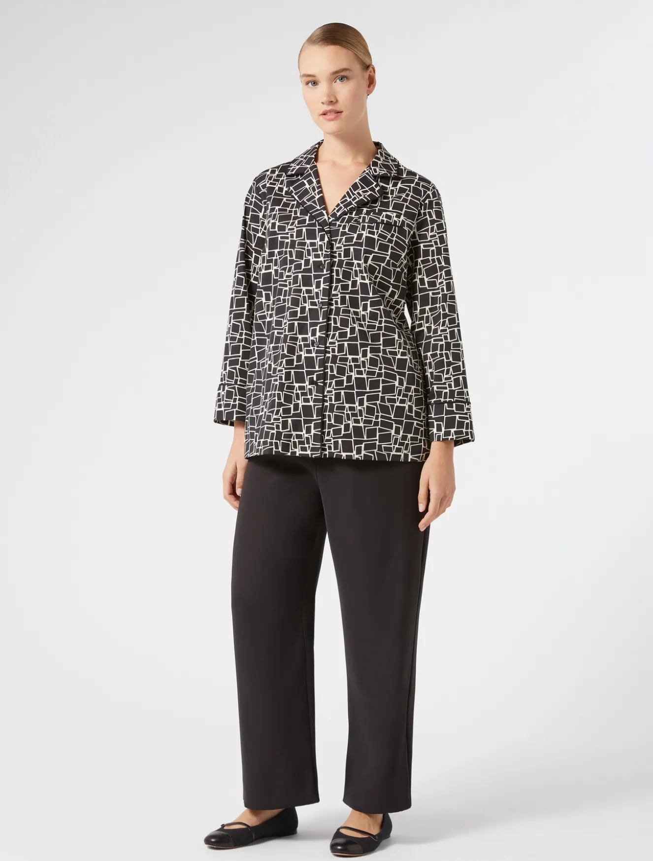 Pantaloni in crêpe envers satin