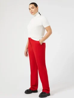 Pantaloni in crêpe satin di lana