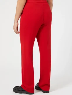 Pantaloni in crêpe satin di lana
