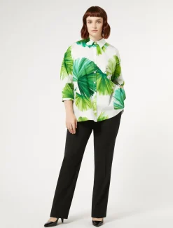 Pantaloni in crêpe satin di lana