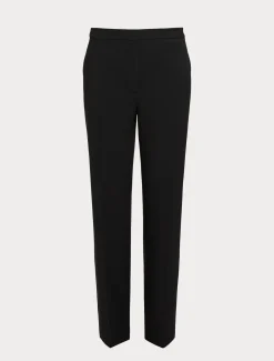 Pantaloni in crêpe satin di lana