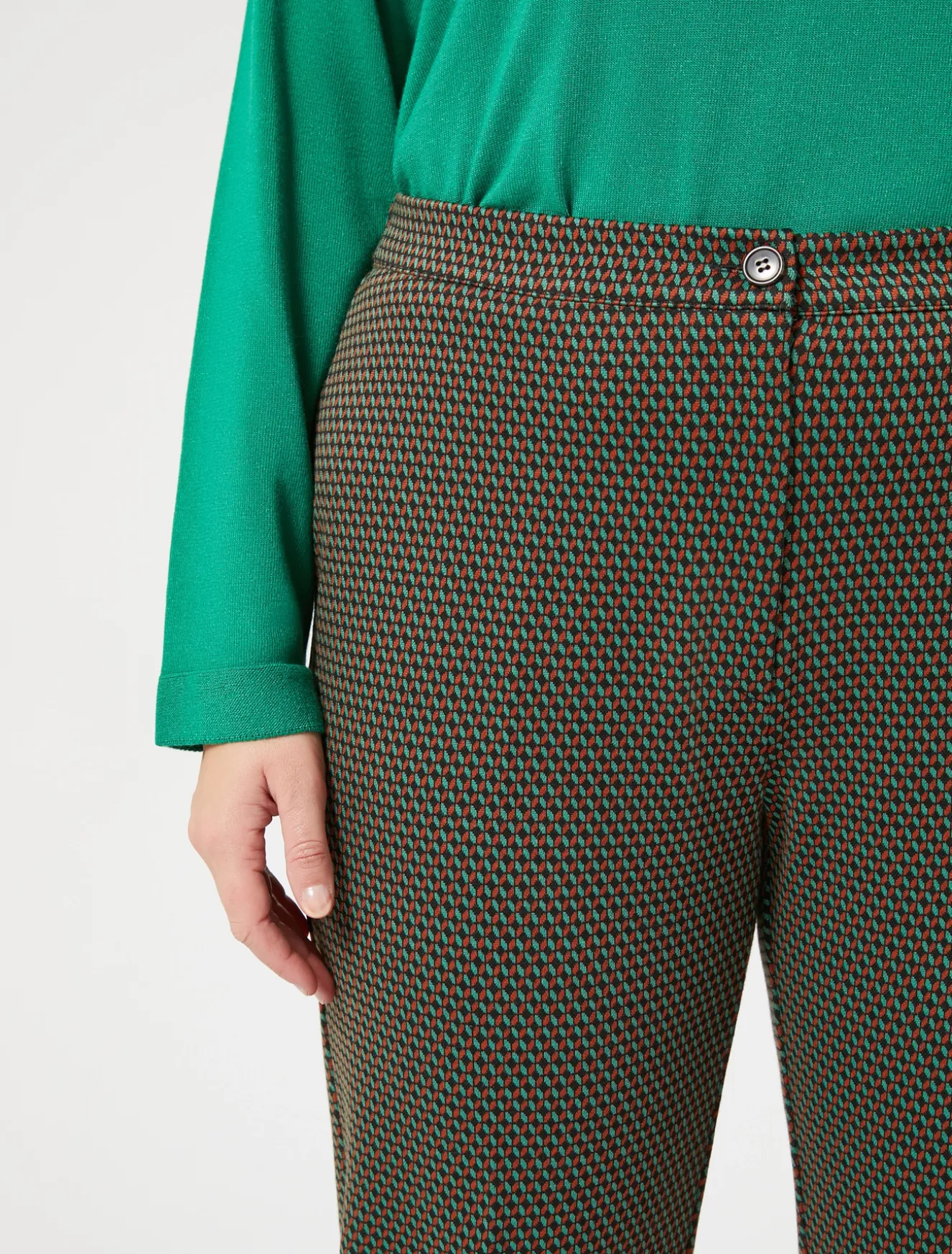 Pantaloni in jersey tinto filo