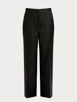 Pantaloni in levantina con strass