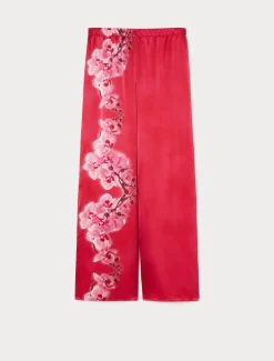 Pantaloni in raso di seta