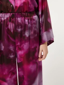 Pantaloni in raso di seta