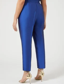 Pantaloni in shantung di pura seta