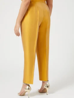 Pantaloni in shantung di pura seta