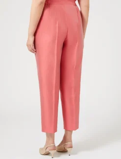 Pantaloni in shantung di pura seta
