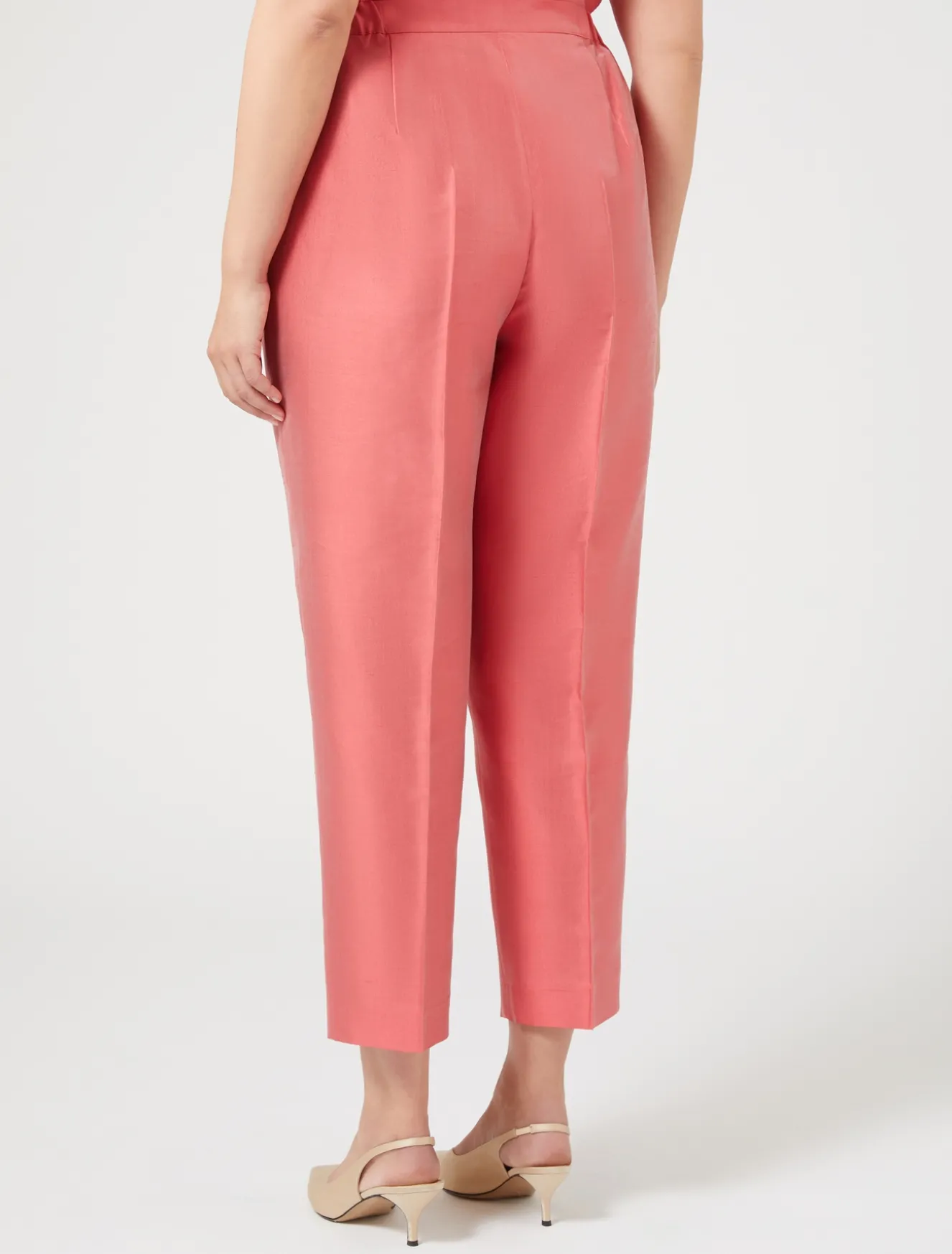 Pantaloni in shantung di pura seta