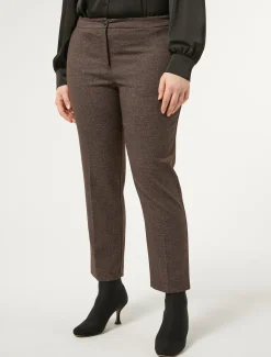 Pantaloni in tessuto tinto filo e viscosa