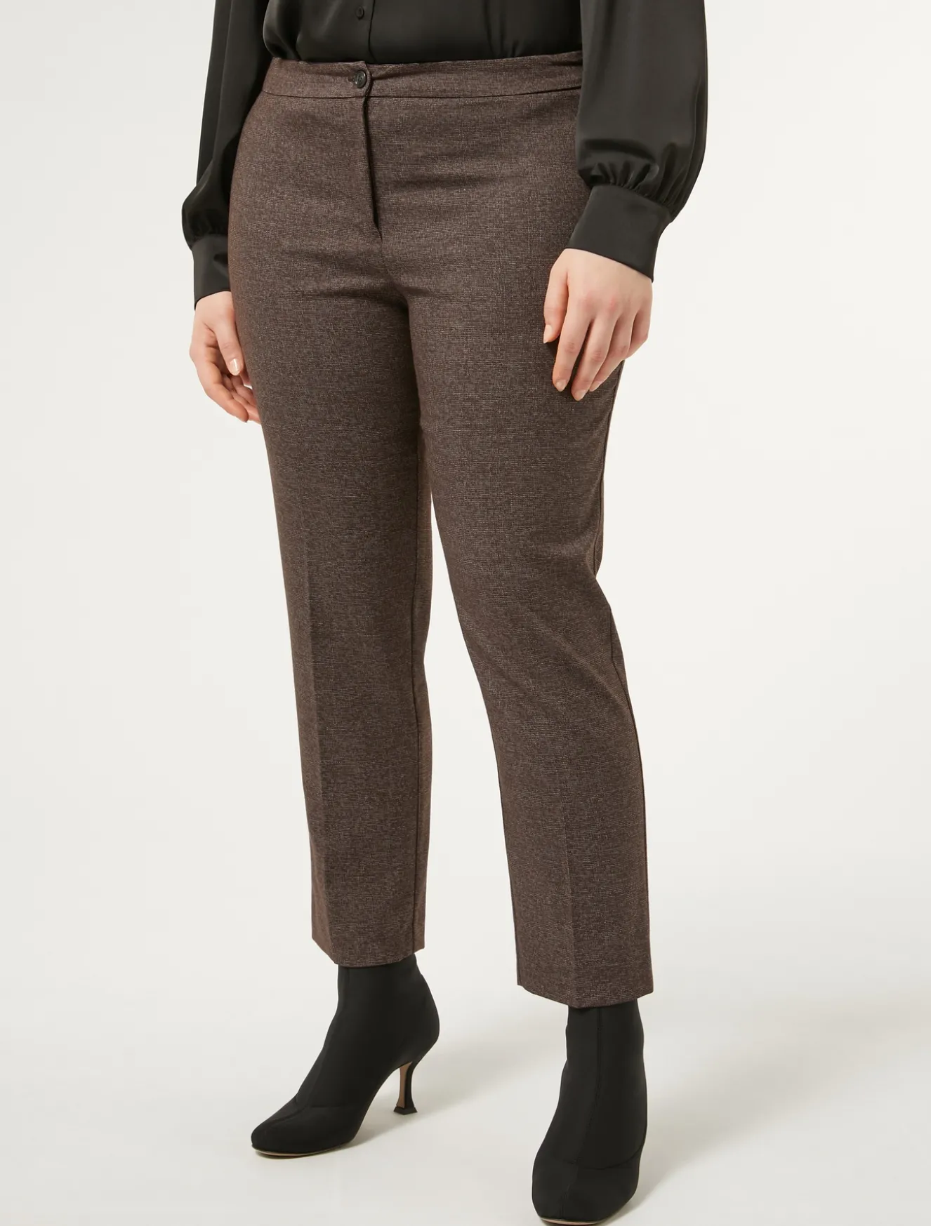 Pantaloni in tessuto tinto filo e viscosa