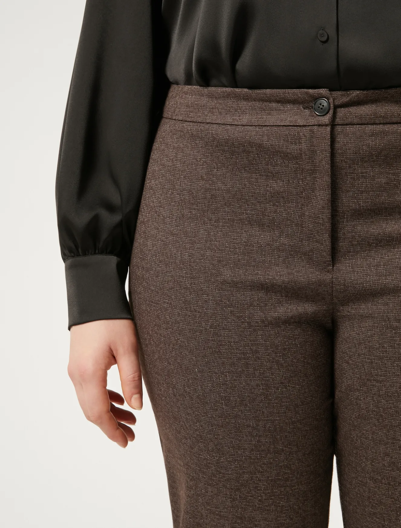 Pantaloni in tessuto tinto filo e viscosa