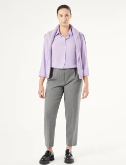 Pantaloni in tessuto tinto filo