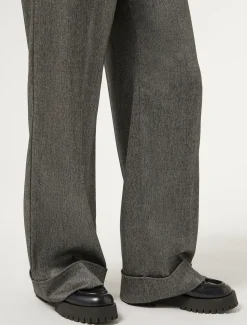 Pantaloni in tessuto tinto filo e viscosa