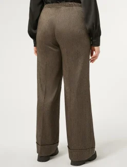 Pantaloni in tessuto tinto filo e viscosa