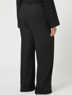 Pantaloni in tessuto tinto filo e viscosa