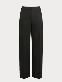 Pantaloni in tessuto tinto filo e viscosa