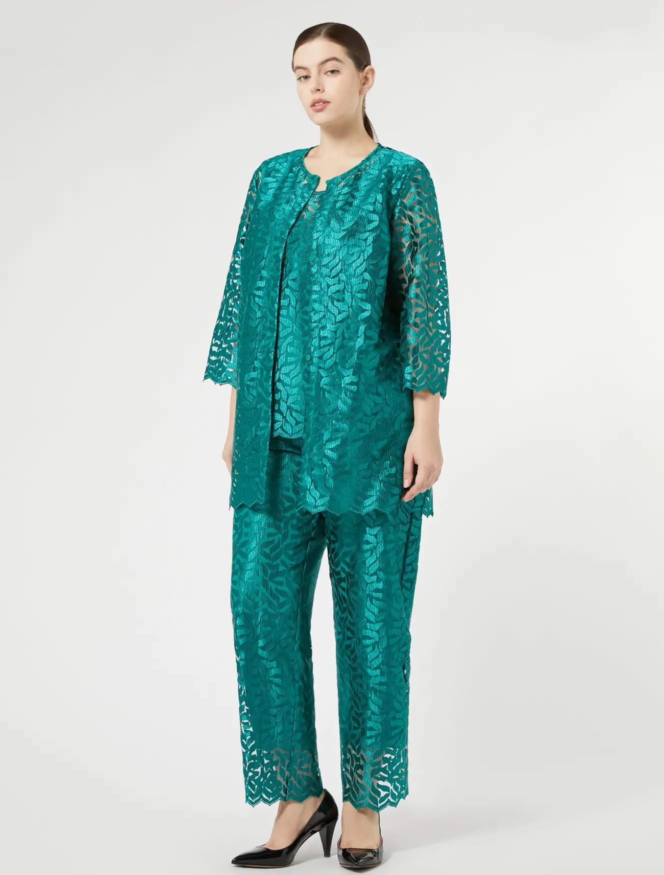 Pantaloni in tulle ricamato