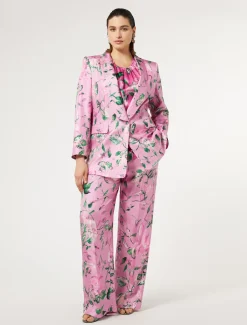 Pantaloni in twill di seta