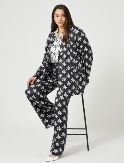 Pantaloni in twill di seta