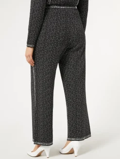 Pantaloni in viscosa jacquard