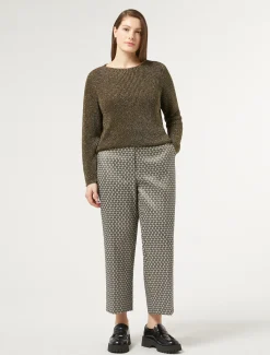 Pantaloni jacquard lurex