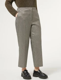 Pantaloni jacquard lurex