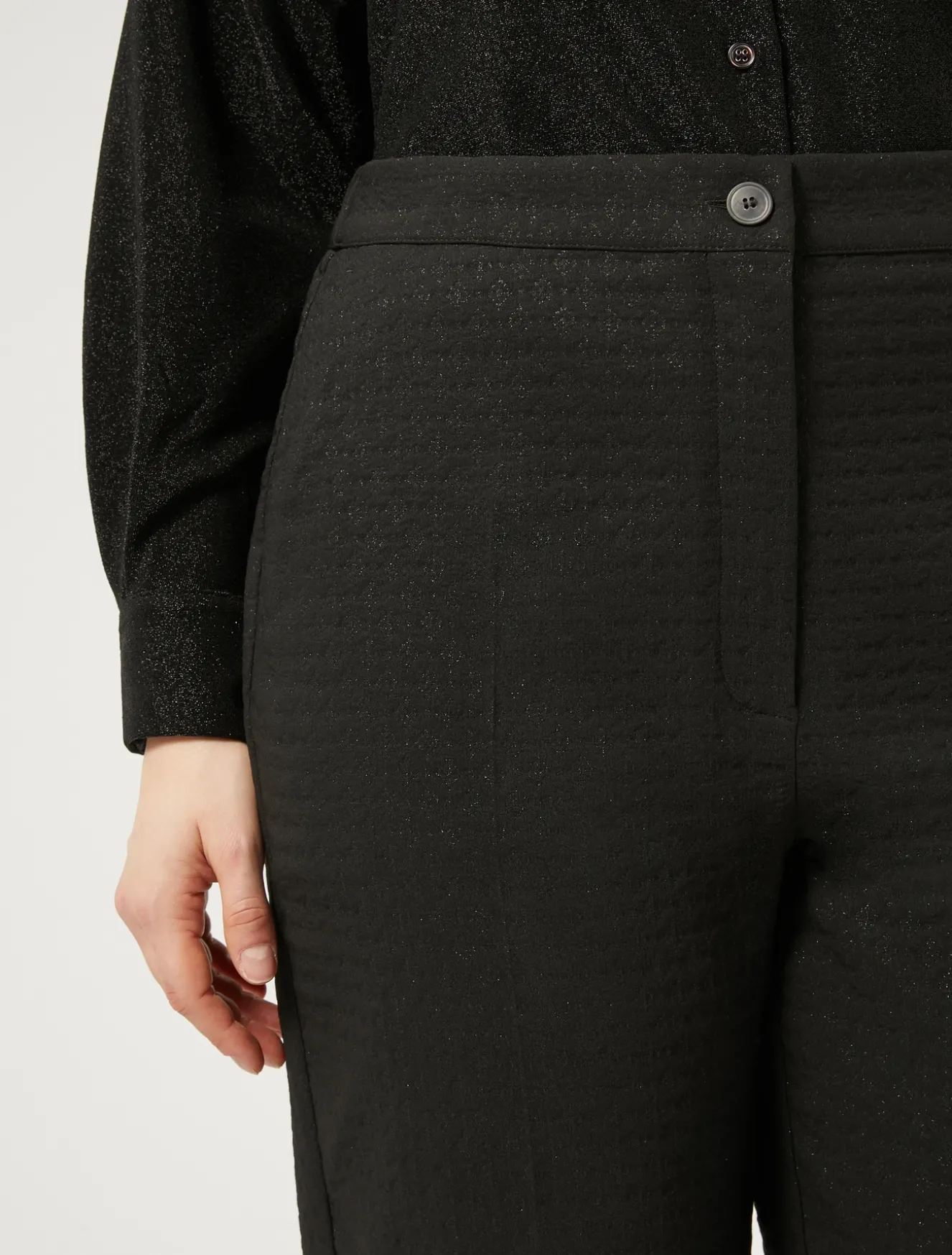 Pantaloni jacquard lurex