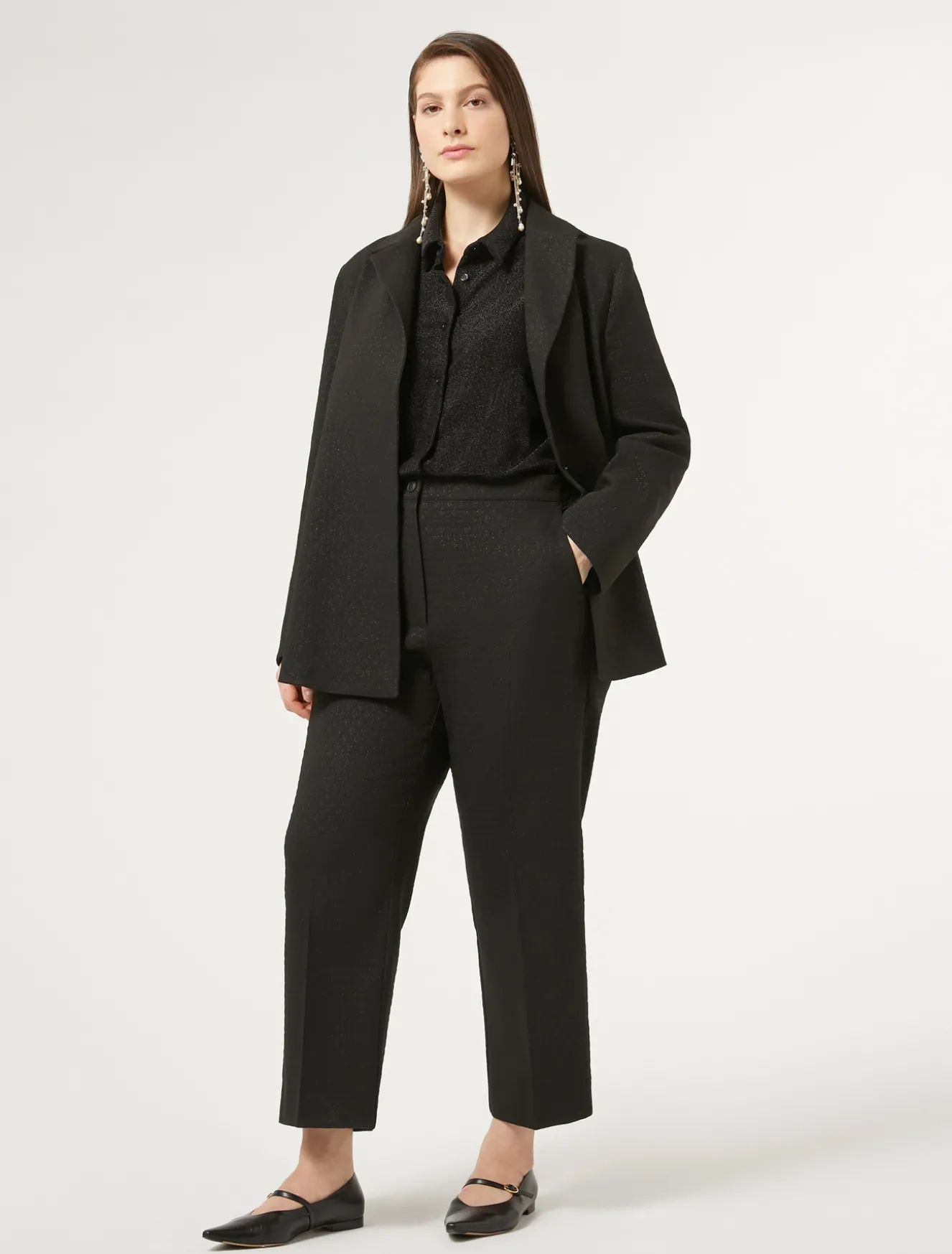 Pantaloni jacquard lurex