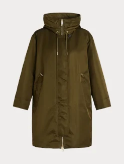 Parka lungo imbottito in twill