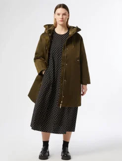 Parka lungo imbottito in twill