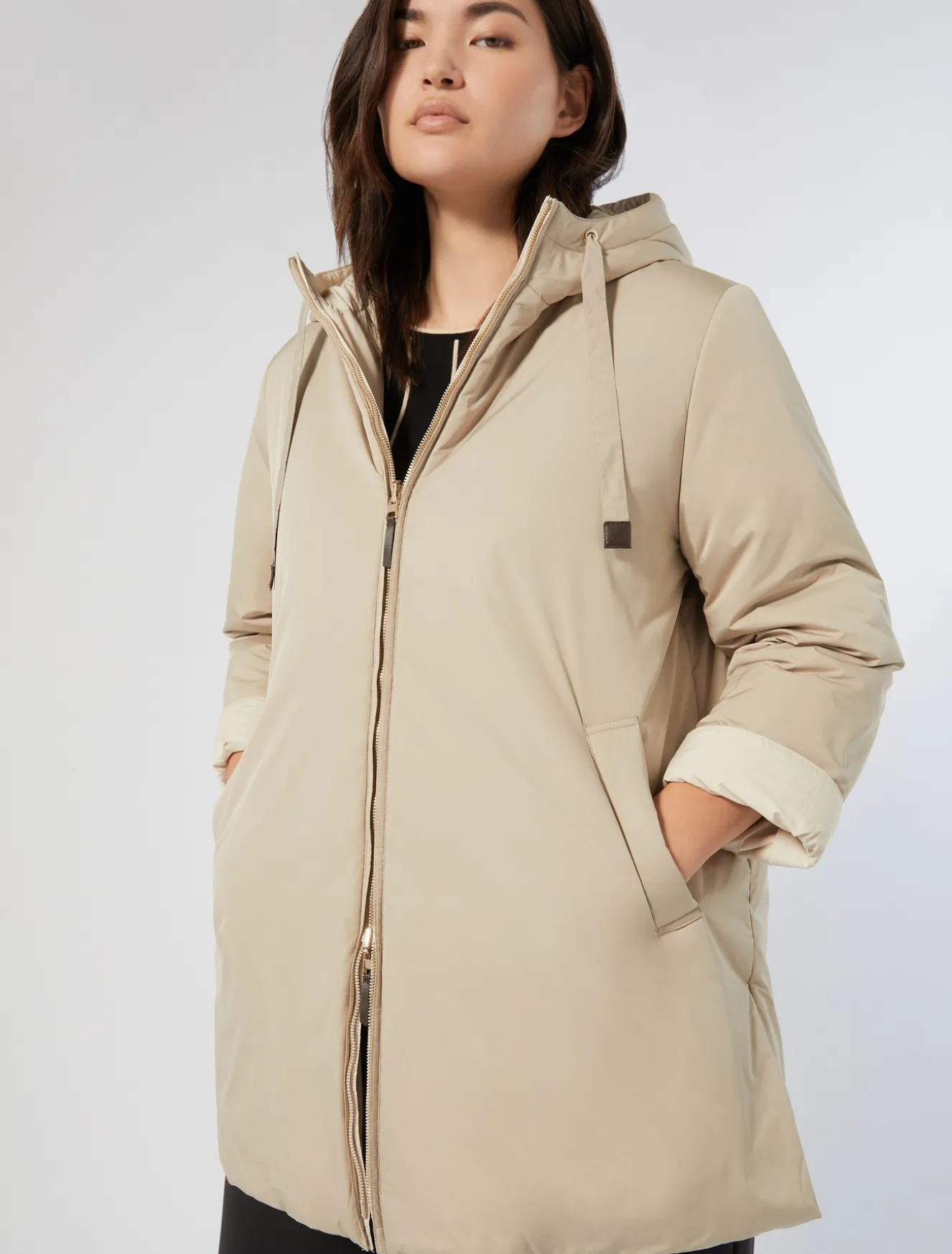 Parka reversibile in tela tecnica antigoccia