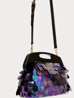 Pochette in raso con paillettes