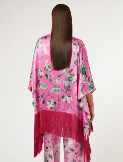 Poncho in raso di seta