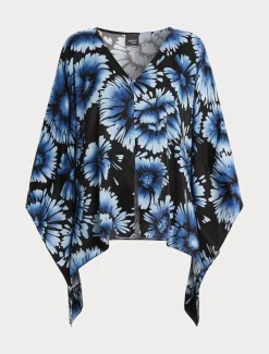 Poncho in raso stampato