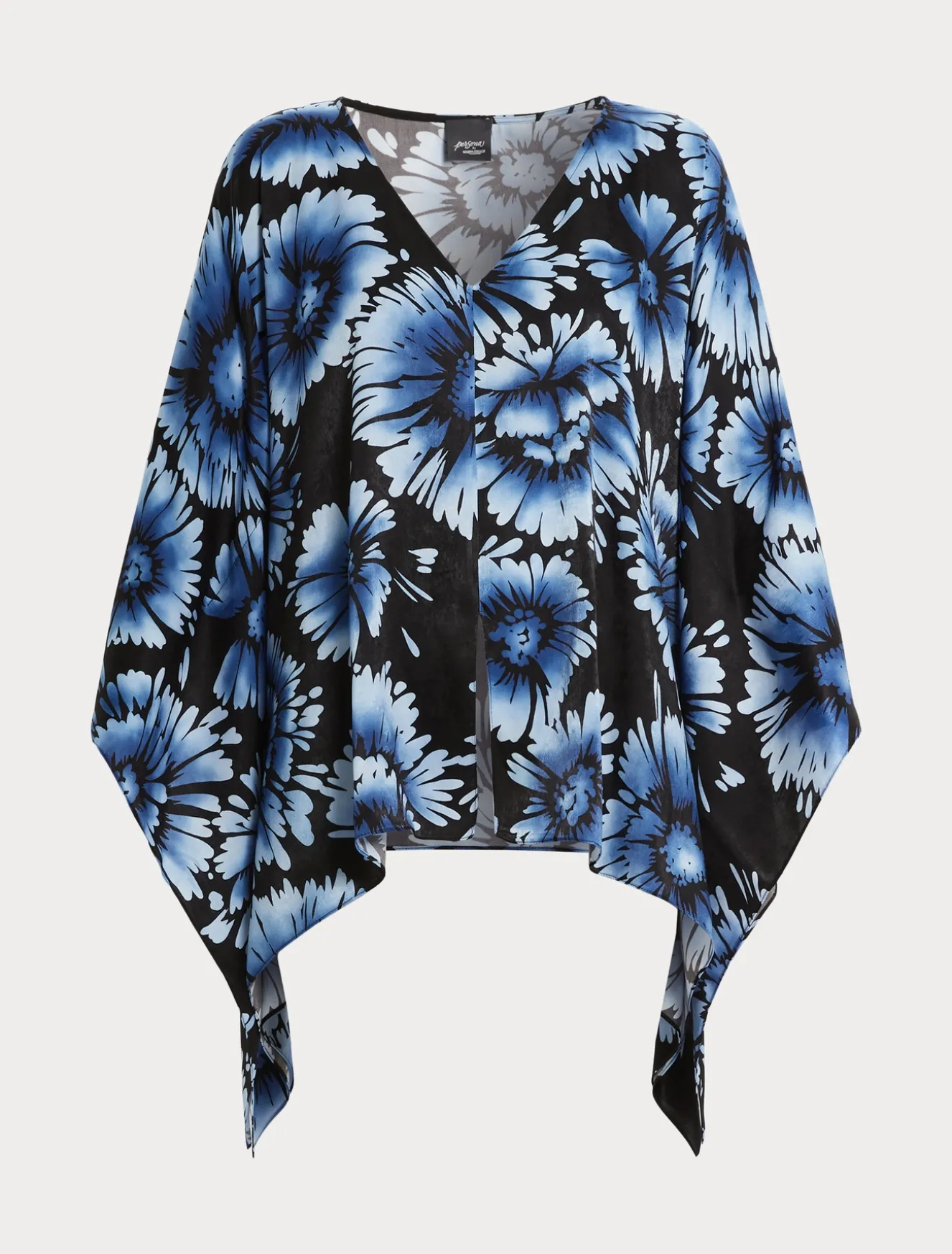 Poncho in raso stampato